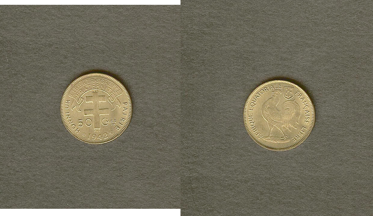 French Equatorial Africa Free France 50 centimes 1942 BU